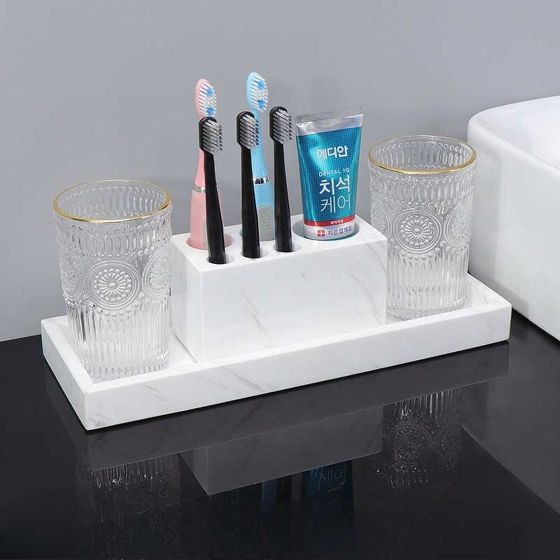 Marble Vanity Tray Bathroom Or - Home Bathroom Organizer 评论和价格