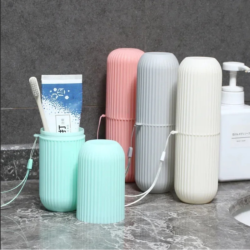 1/2pcs Portable Toothbrush Cup - Home Edit Bathroom Storage 评论和价格